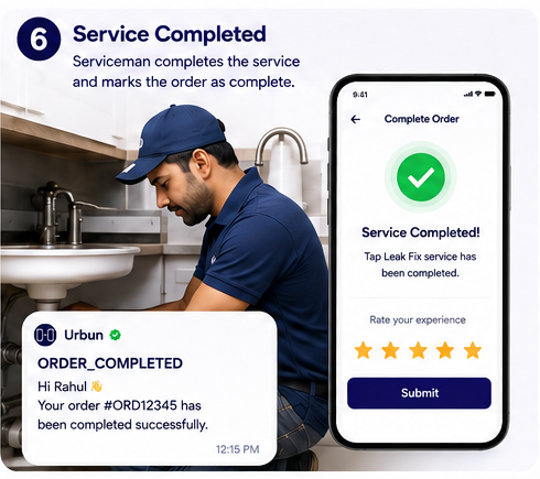 Urban Guru completes a service job at customer's home